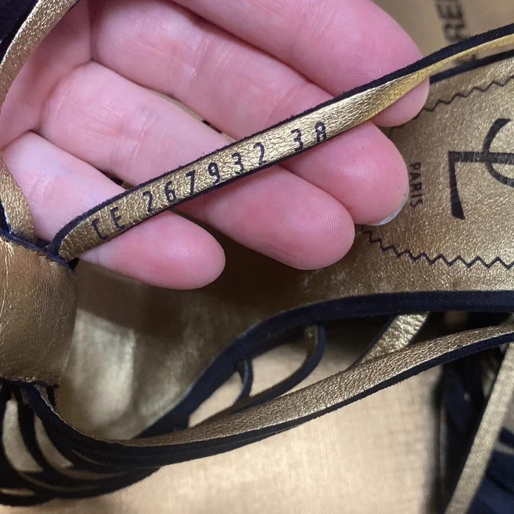 YSL black suede wedge sz38 - Picture 9 of 10